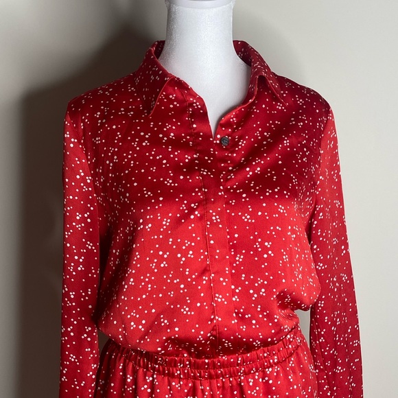 Vince Camuto Womens long sleeves Polka dot Dress size S - Picture 3 of 9